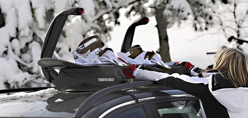 Portasci Magnetici Menabo Aconcagua 3.0 - Set Di 2, Per Auto, Supporta 3 Sci O 2 Snowboard - Foto 4